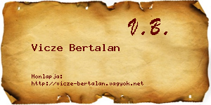 Vicze Bertalan névjegykártya